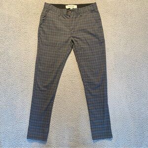Topman Stretch Skinny Blue/Gray Plaid Trousers Pants Men’s Size 32X30